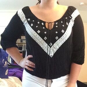 Black and white blouse